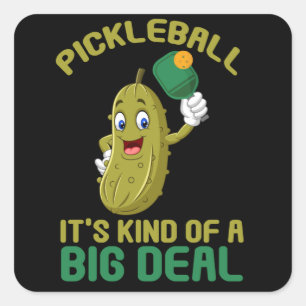 Pickleball Kind Big Deal Pickle Sport Vierkante Sticker