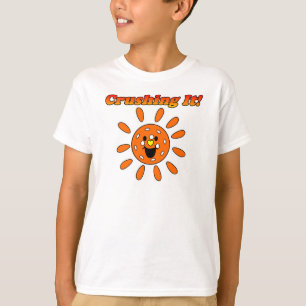 Pickleball-Kind, Crushing it - Oranje zonneschijn T-shirt