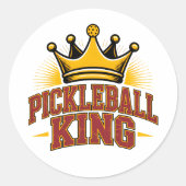 Pickleball King Ronde Sticker (Voorkant)