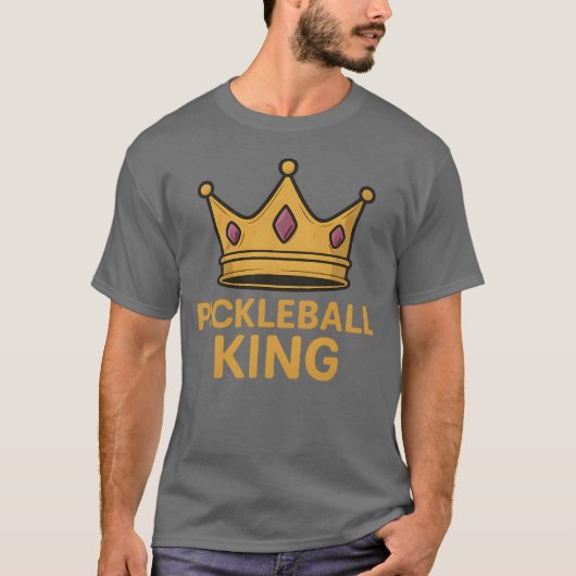 Pickleball King Shirt - Kroonkampioen (Voorkant)