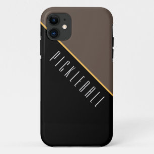 PICKLEBALL Klasse Modern Zwart Bruin Kleurblok iPhone 11 Hoesje