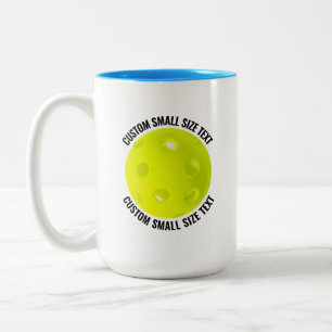 Pickleball & Kleine Tekst LICHTBLAUW 425ml Custom Tweekleurige Koffiemok