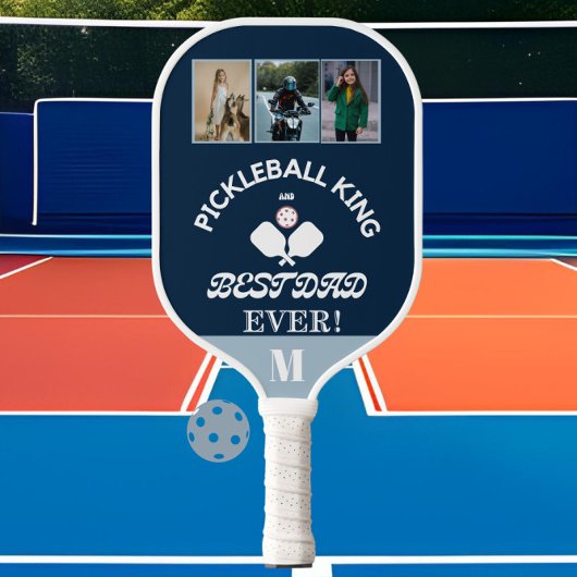 Pickleball Koning en Beste Pap Ooit 3 Fotorooster Pickleball Paddle