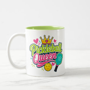 Pickleball Koningin Cadeau voor Pickleball Fans Tweekleurige Koffiemok