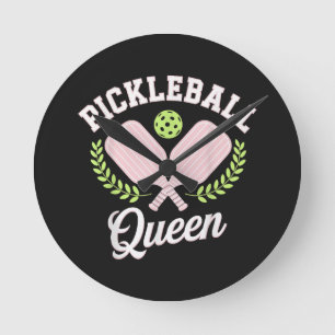Pickleball Koningin Grappige Pickleball Speler Ronde Klok