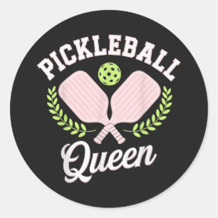 Pickleball Koningin Grappige Pickleball Speler Ronde Sticker