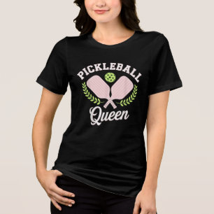 Pickleball Koningin Grappige Pickleball Speler Tri-Blend Shirt