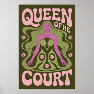 Pickleball Koningin Van Het Veld Kunst Poster