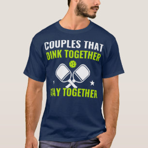 Pickleball koppels die samen grappige augurk drink t-shirt