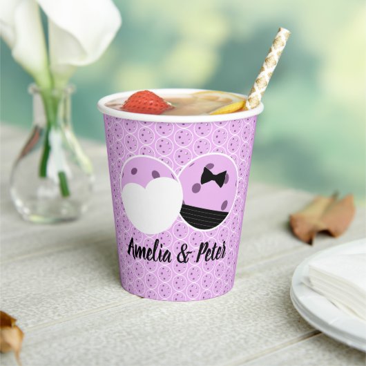 Pickleball laatste swing voor de ring bruiloft papieren bekers (Insitu)