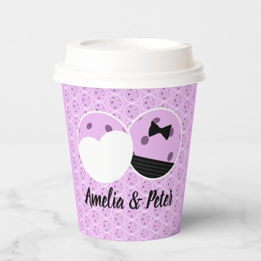 Pickleball laatste swing voor de ring bruiloft papieren bekers (Voorkant)