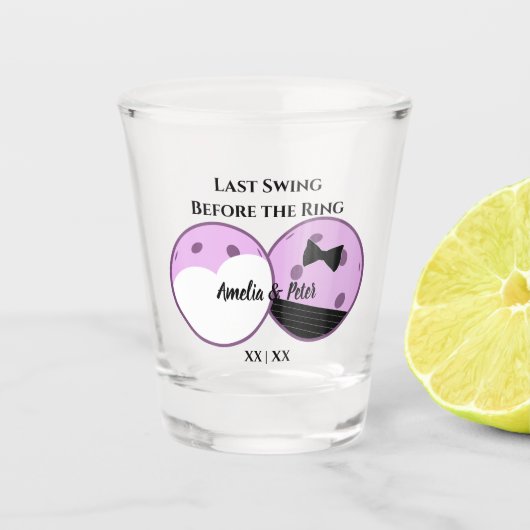 Pickleball Last Swing Before the Ring Wedding Shot Glas (Voorkant)