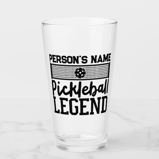 Pickleball Legend Aangepaste gepersonaliseerde naa Glas (Voorkant)