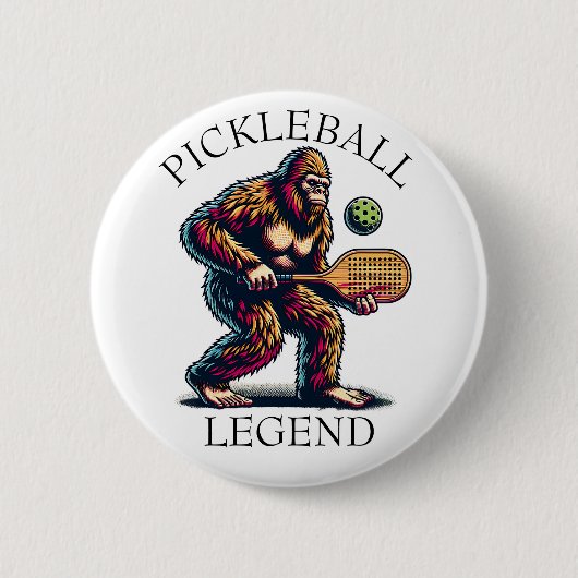 Pickleball Legend | Funny Bigfoot Ronde Button 5,7 Cm (Voorkant)