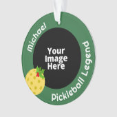 Pickleball Legend Gepersonaliseerde Foto Kerstmis Ornament (voorkant)