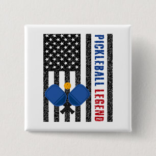 Pickleball Legend USA Vierkante Button 5,1 Cm