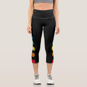 Pickleball Leggings Grey Rainbow Crop Capri (Recto)