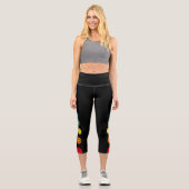 Pickleball Leggings Grey Rainbow Crop Capri (Recto)
