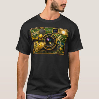 Pickleball Levendig Antieke Camerathema T-shirt