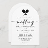 Pickleball Liefde met QR Code Trouwen Kaart (Voorkant / Achterkant)