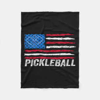 Pickleball-liefhebber pickle bal patriotische vlag fleece deken