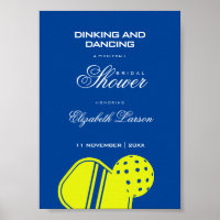 Pickleball Liefhebbers Bruidsfeest Neon Blauw