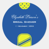 Pickleball Liefhebbers Bruidsmeisjesfeest Neon Bla Ronde Sticker (Voorkant)