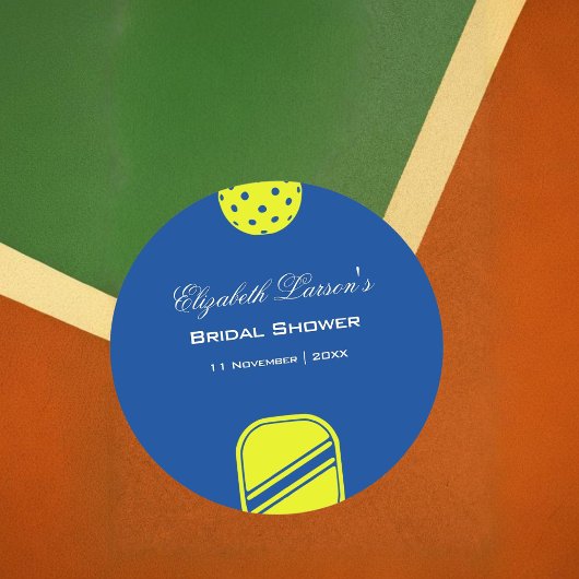 Pickleball Liefhebbers Bruidsmeisjesfeest Neon Bla Ronde Sticker