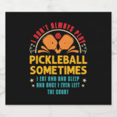 Pickleball liefhebbers Grappig Pickleball Sparkling Wijnetiket (Enkel label)