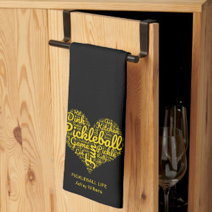 Pickleball Life Word Art Typografie Gepersonalisee Theedoek