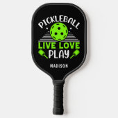 Pickleball Live Love Play Typografie Name Paddle (Achterkant)