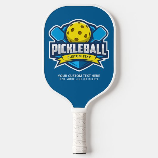 Pickleball Logo Patch 3 Lijnen Aangepaste tekst Paddle (Voorkant)