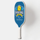 Pickleball Logo Patch 3 Lijnen Aangepaste tekst Paddle (Links)