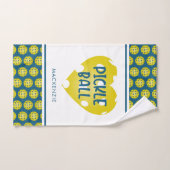 Pickleball Love Heart Couleur personnalisée (Serviette à main)