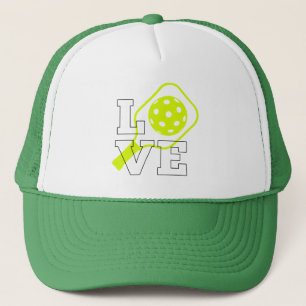 Pickleball Love - Neon Paddle en Ball Design Trucker Pet