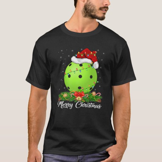 Pickleball Lover Matching Santa Hat Pickleball Chr T-shirt (Voorkant)