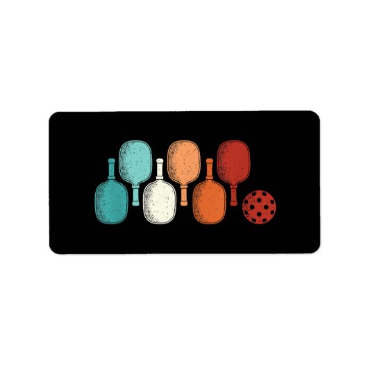 Pickleball Lover Retro Paddle Sport Etiket (Voorkant)