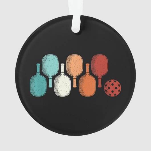 Pickleball Lover Retro Paddle Sport  Ornament (achterkant)