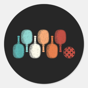 Pickleball Lover Retro Paddle Sport Ronde Sticker