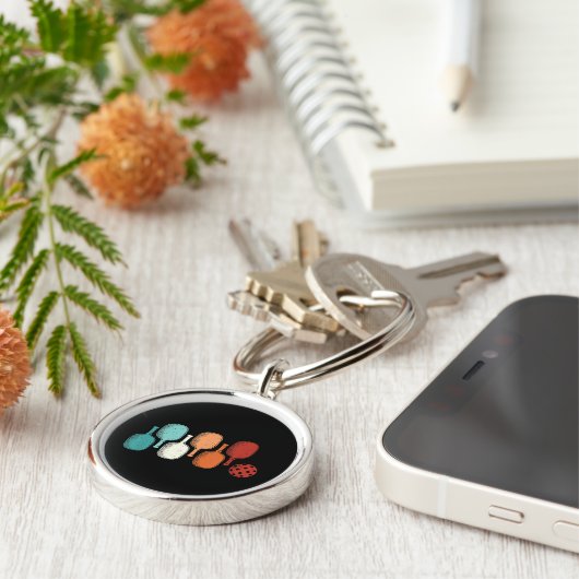 Pickleball Lover Retro Paddle Sport Sleutelhanger (Zijkant)