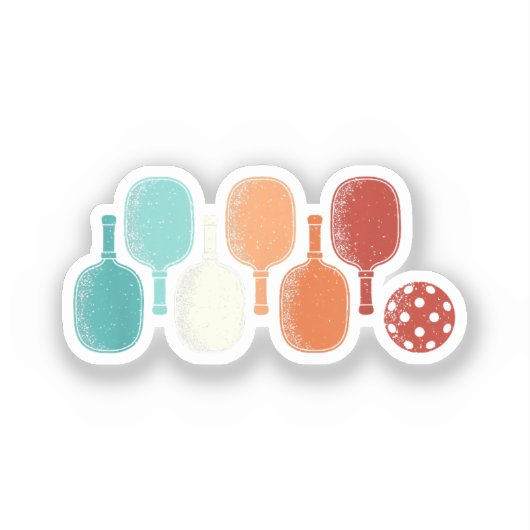 Pickleball Lover Retro Paddle Sport Sticker (Voorkant)