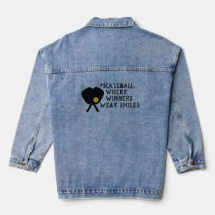 Pickleball Lover's Dream grappige rode slogan Denim Jacket
