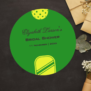 Pickleball Lovers Vrijgezellenfeest Neon Thema Ronde Sticker