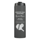 Pickleball Lovers Vrijgezellenfeest Zwart & Wit Thermosbeker (Voorkant)