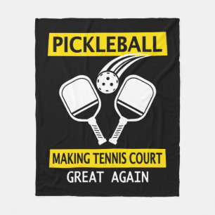 Pickleball maakt Tennis Court weer geweldig Fleece Deken