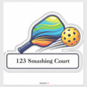 Pickleball mailbox address sticker (Vel)