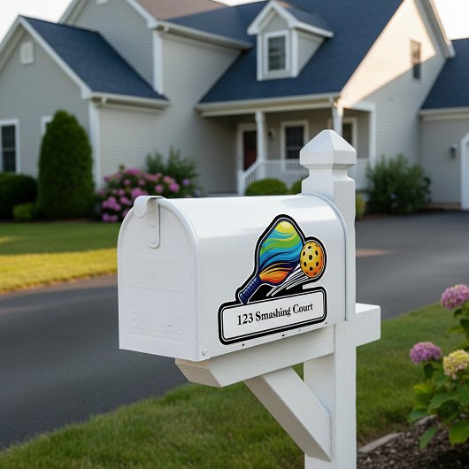 Pickleball mailbox address sticker