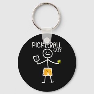 Pickleball-man stickman pickleball mannen jongens  sleutelhanger