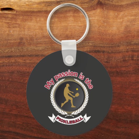 Pickleball Mannelijke Atleet Hof Passie Energie Sleutelhanger (Voorkant)