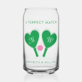 Pickleball Mariage rose et vert Preppy (Recto)